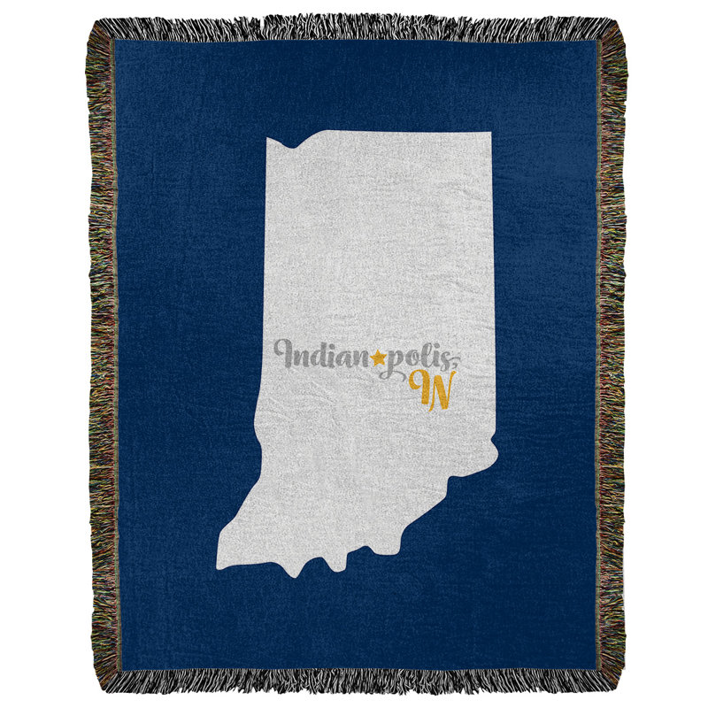 Jeté en coton tissé indianapolis sports, l 50 po x L 60 po, Bleu