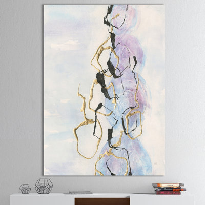 " Gold Lines On Pastel I " Painting Print