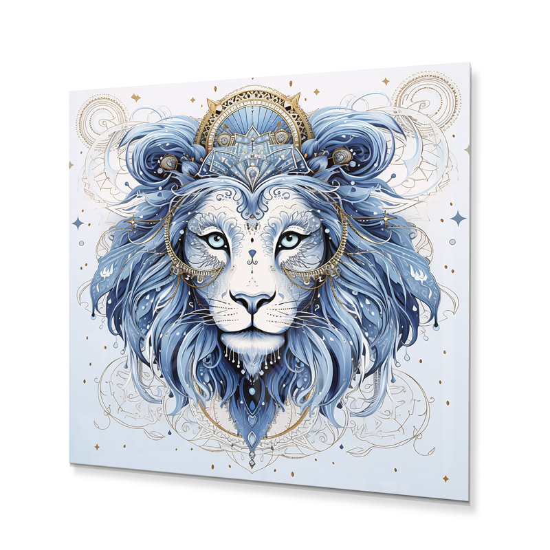 Signe du zodiaque Lion - impression sans cadre sur métal, H 16 po x l 16 po x P 1 po