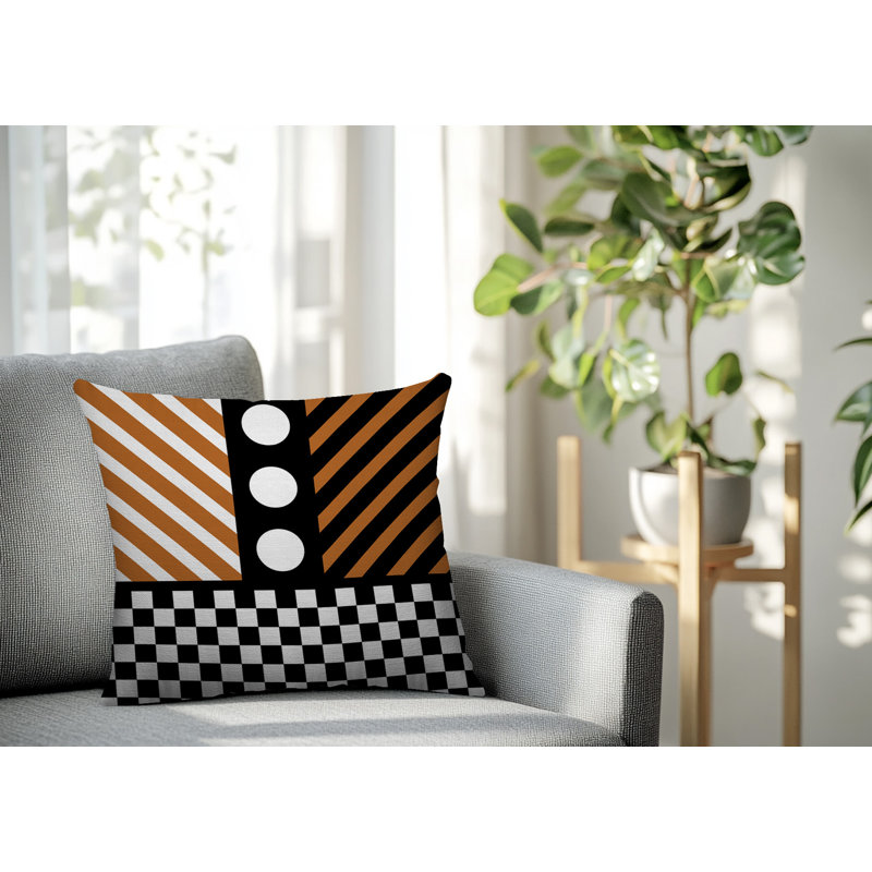 Coussin Brixa, Carré 16 po, Orange