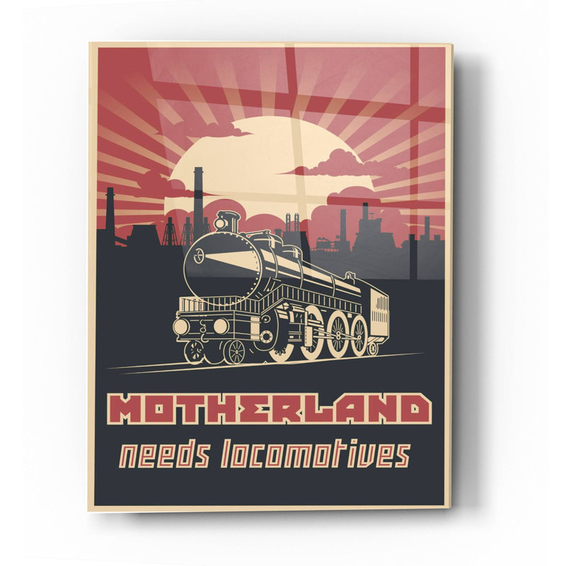 «Motherland Needs Locromives», art mural en verre acrylique, H 36 po x l 24 po x P 0,2 po