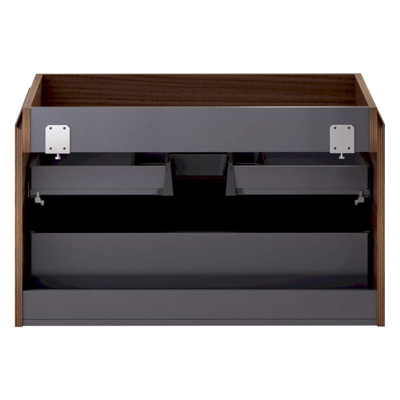 Melrose Single Vanity, Black, 36", Walnut