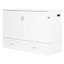 Queen Size Bed Wall Bed, White, With Drawer, Sockets, Ports, Pulley For Small In Space Compact Apartment