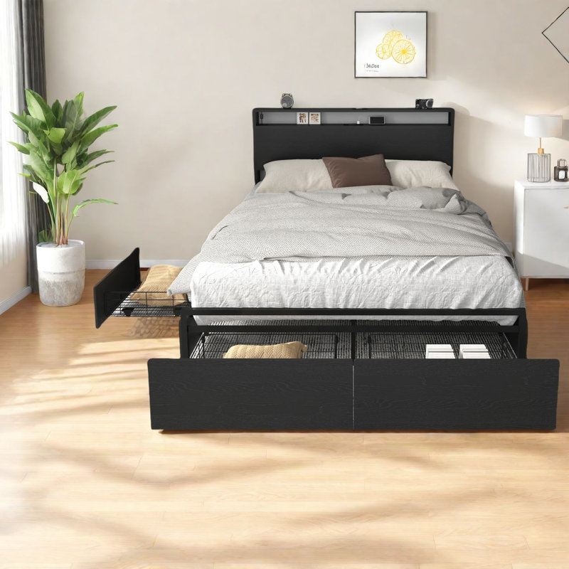 Lits de rangement multifonctionnels, en MDF et en métal, style moderne pour un usage domestique