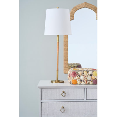 Lampe en rotin Amelia - laiton vieilli