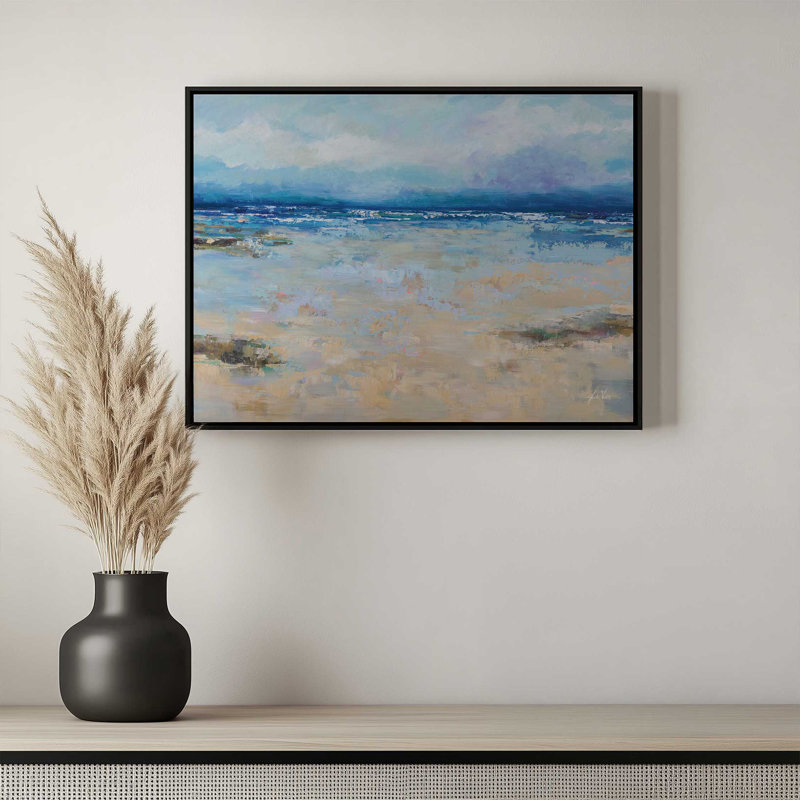 «East Beach» par Jeanette Vertentes, reproduction d'art, 16 W x 12 H, Silver, Framed Canvas