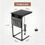Table de bout en C avec station de charge et sac de rangement, table d'appoint à hauteur réglable pour canapé, table d'appoint pour canapé pour chambre à coucher, salon