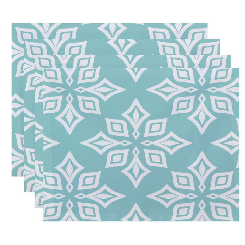 Ensemble de napperons 4 pièces Eastbourne, Turquoise