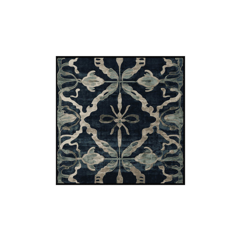 Tapis gris lavable à la machine, Carré 4 pi
