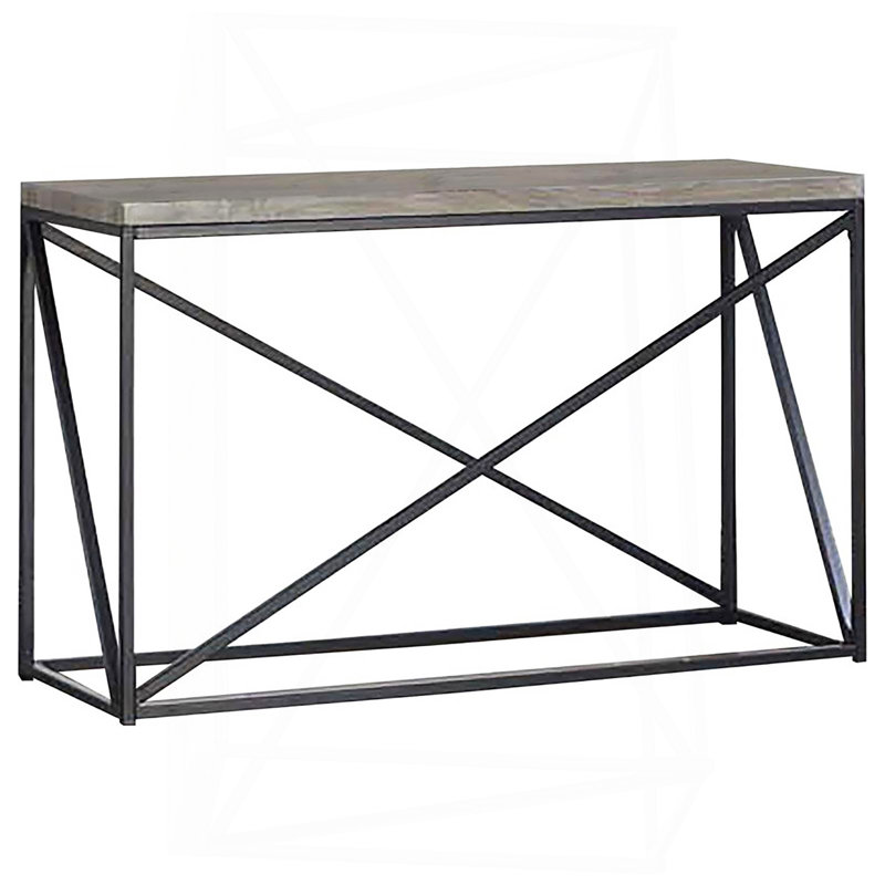 Table de canapé rectangulaire grise et noire_Table basse