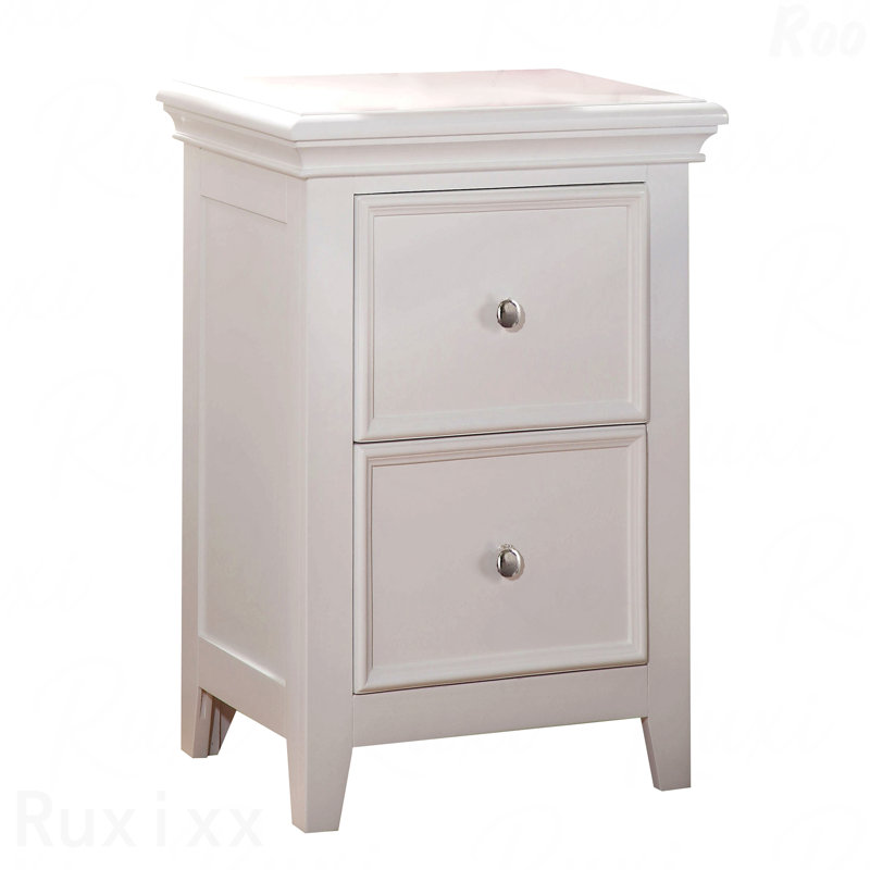 White 2-Drawer Nightstand