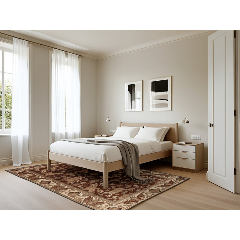 Tapis brun lavable à la machine, Rectangle 5 pi x 7 pi
