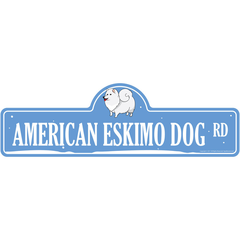 Plaque de rue pour chien esquimau américain en plastique robuste 6 po x 18 po