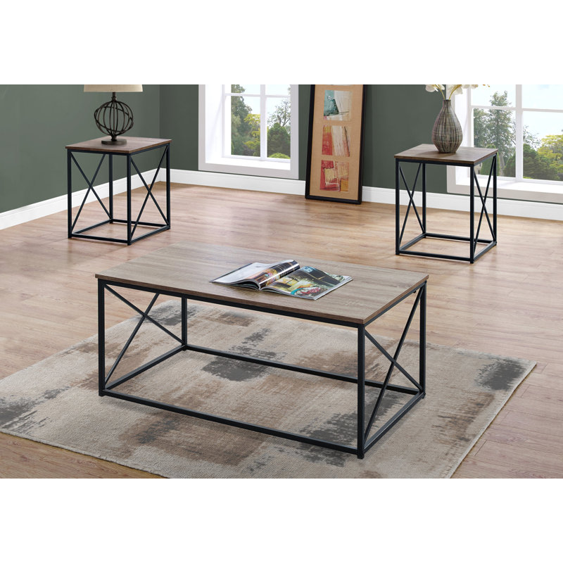 Ensemble de table, ensemble de 3 pièces, café, bout, côté, décor, salon, contemporain, moderne, Taupe