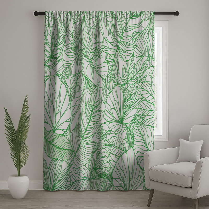 Green Leaf Line, 50 po x 92 po - 1 panneau, Transparent