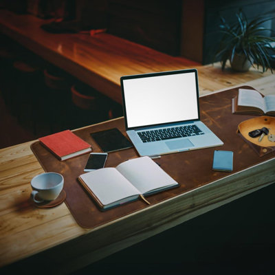 Real Leather Desk Mat Set (32X16) Large Desk Cover Desk Blotter Protector Computer Gaming Mouse Pad Table Laptop Office Desktop Accessories
