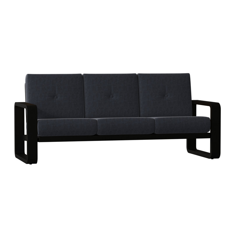 Vale Outdoor 3 - Seat Patio Sofa, Canvas Bird's Eye Sunbrella® Canvas, Textured Black