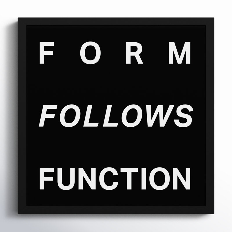 Form Follows Function Print, Black Framed, 16" H x 16" W