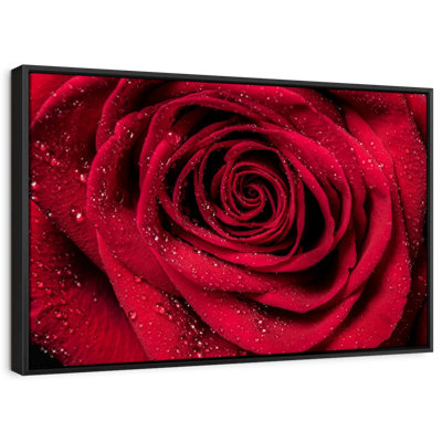 Velours rouge rosé sur toile