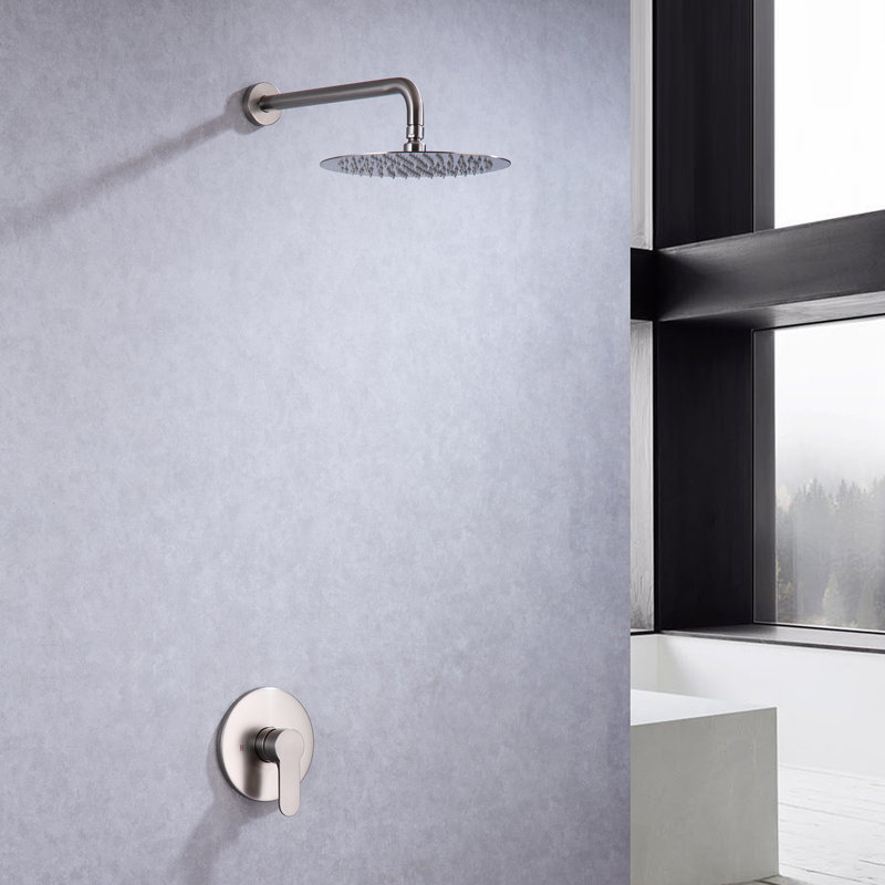 Diverter Complete Shower System with Rough in-Valve, Brushed Nickel
