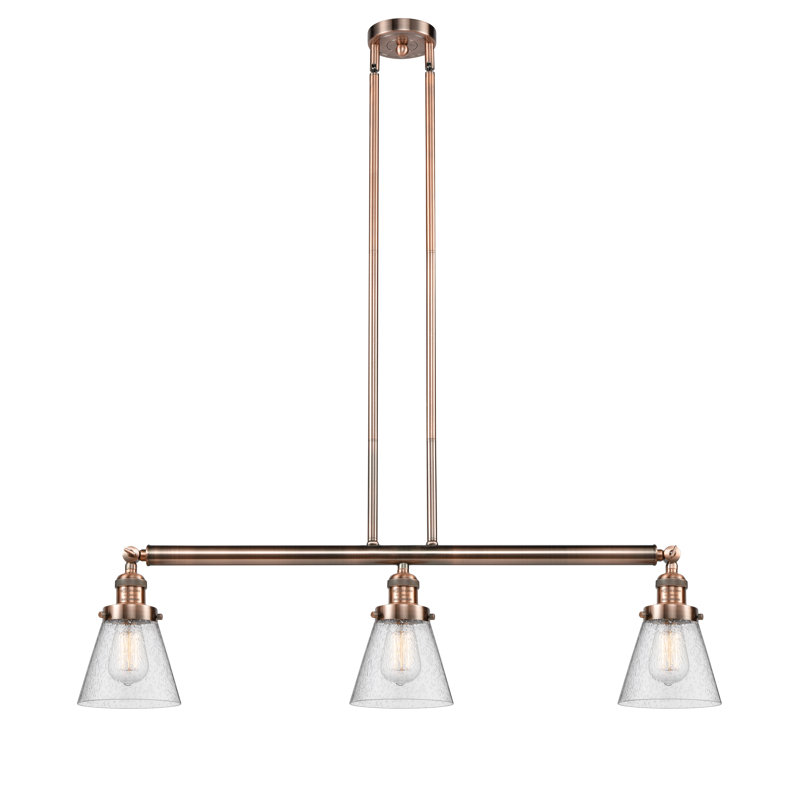 Montano 3 - Light Kitchen Island Pendant, No Bulb Included, Seedy, Antique Copper