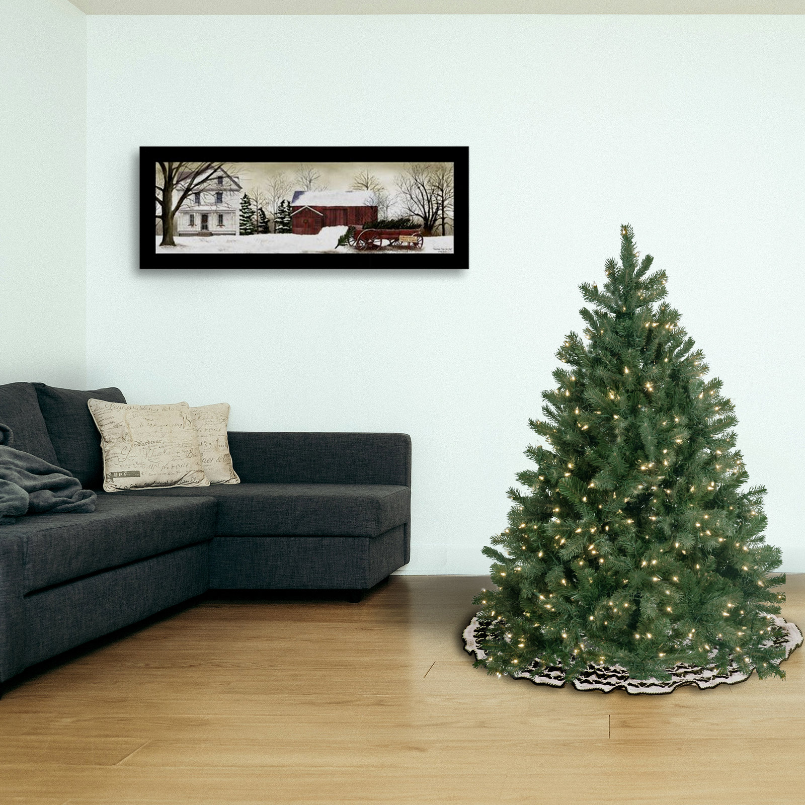 Pre-Lit Fir Christmas Tree, 4.5' H