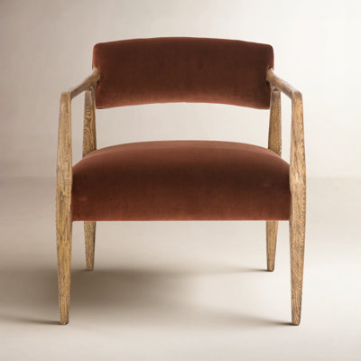 Berthe Oak Genuine Leather Armchair