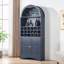 Armoire à vin arquée en bois avec support à vin amovible et bibliothèque pour boissons-133156047