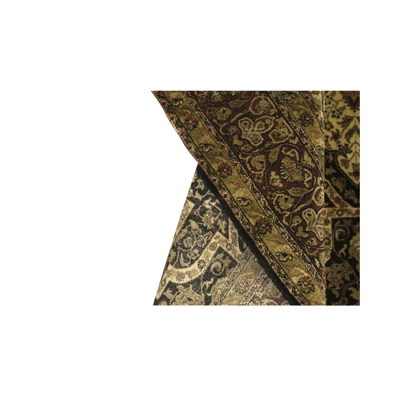 Hand-Knotted High-Quality Black and Red Area Rug
