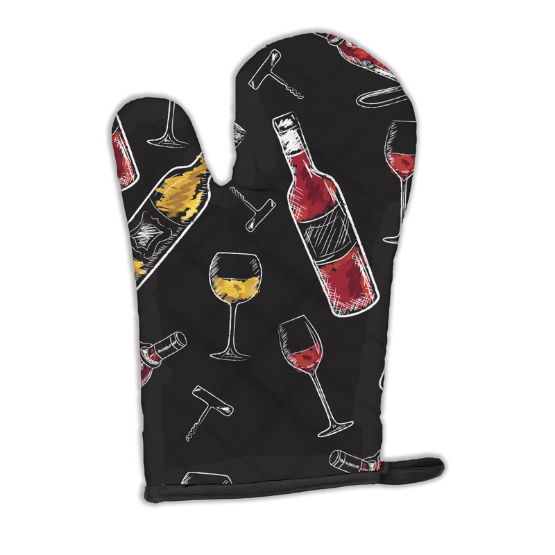 Caroline's Treasures Oven Mitt, Black/Pink