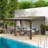 12-ft X 16-ft Rectangle Lean To Gazebo Sloping Galvanized Steel Roof Hardtop Gazebo With Curtains And Netting