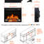 Foyer électrique de 23 pouces ultra-mince avec insert, foyer, flamme, télécommande, minuterie, protection contre la surchauffe, double dispositif, 1400W, chaleur, 5000 s par heure, 11 réglages de température, 50000 heures, source à DEL 4