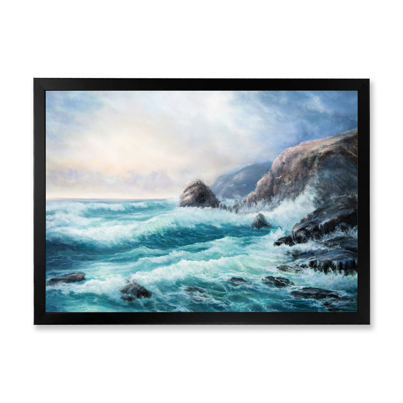 «Horizon Scenery Of Ocean Cliff», reproduction d'art sur toile nautique et côtière, H 8 po x l 12 po x P 1,5 po