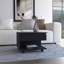 Table basse à plateau relevable avec rangement et roues verrouillables, panneau de particules carré de couleur noire, compact 19,6 po x 21,6 po