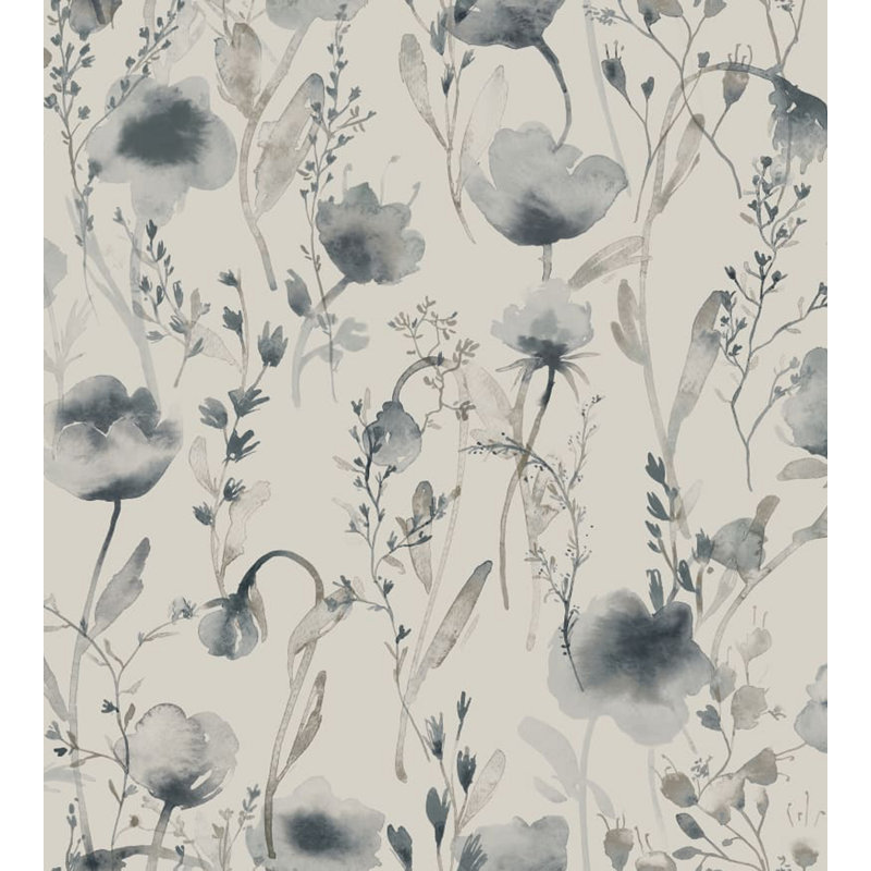 Jordnara Floral Wallpaper Roll, Indigo Blue