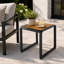 Table d'appoint de patio avec plateau en bois massif et structure en métal-2035280675