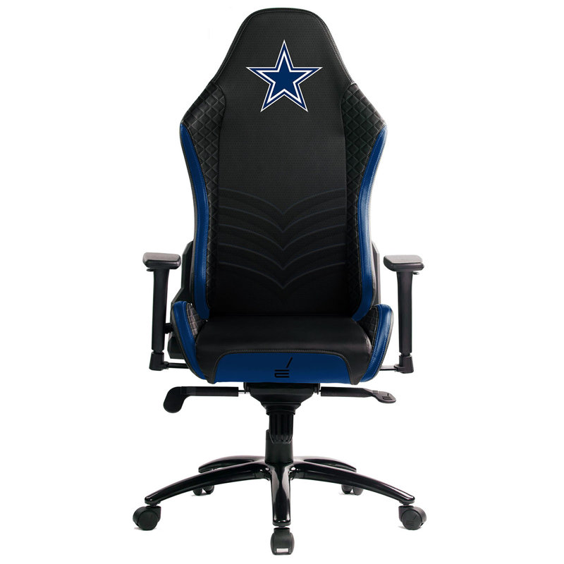 Fan Life Adjustable Reclining Ergonomic Faux Leather Swiveling PC & Racing Game Chair, Dallas Cowboys