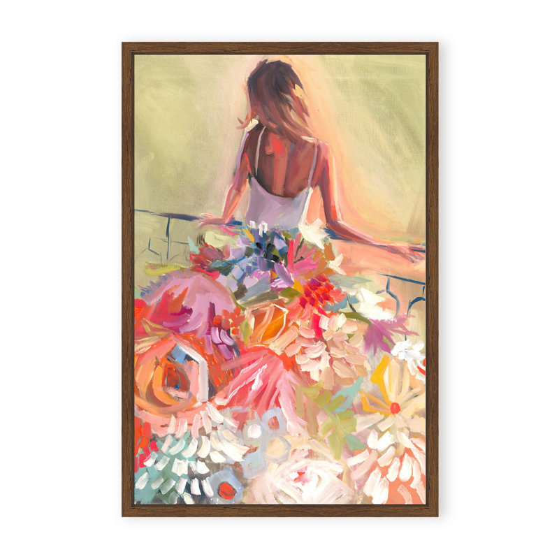 Nature Inspired Blossom Reverie: The Enigmatic Backdrop, 30" H x 24" W x 1.125" D, Framed Print, White