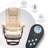 Faux Leather Recliner Chair with Massage and Ottoman, 360 Degree Swivel, Removable Lumbar Pillow-1264629910