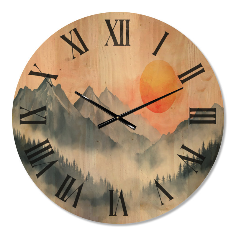 Horloge murale en bois Scenic Non-Ticking, Medium