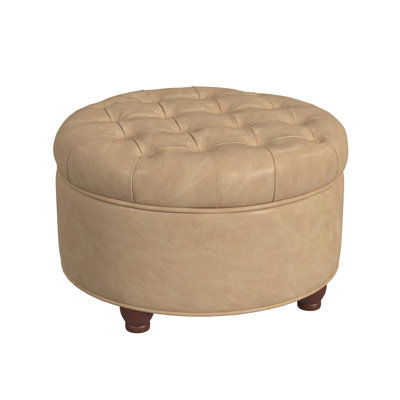 Lona Faux Leather Ottoman