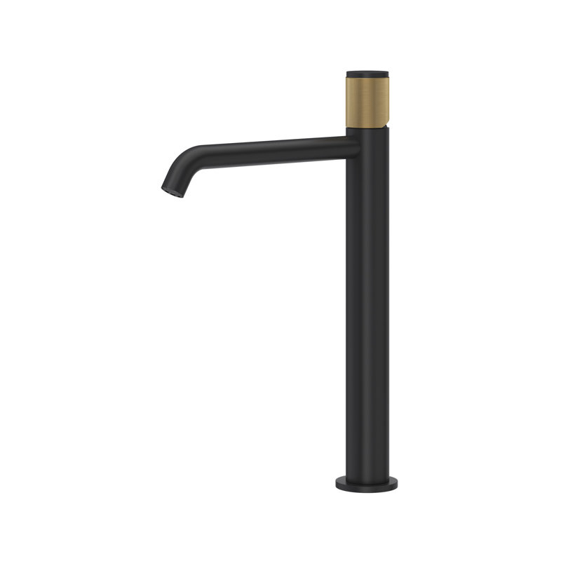 Amahle Single Handle Tall Lavatory Faucet, Matte Black/Antique Gold