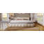 Lit tapissier élégant en chenille beige avec motif de damier, beige-2002597006