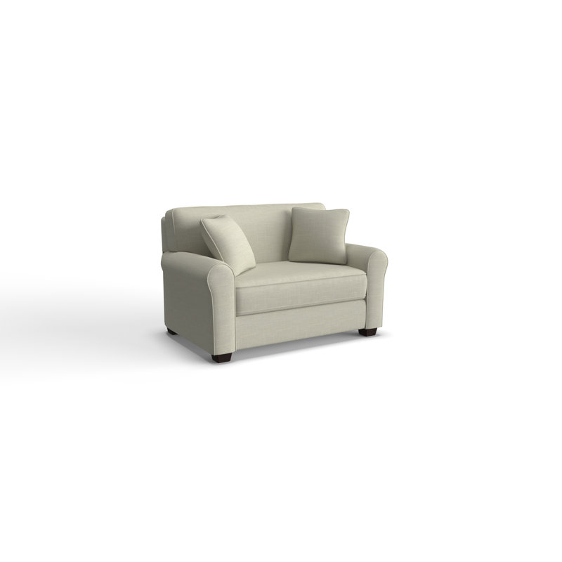 Shannon Upholstered 56'' Sleeper Sofa, Dark Walnut, Beige