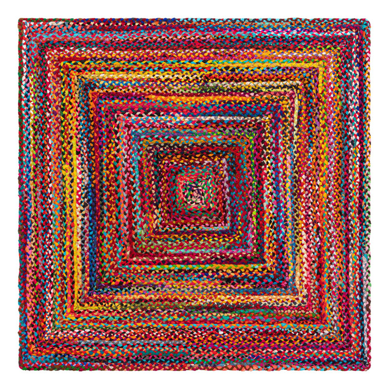 Marcantel Performance Cotton Abstract Indoor Rug, Square 6'1"