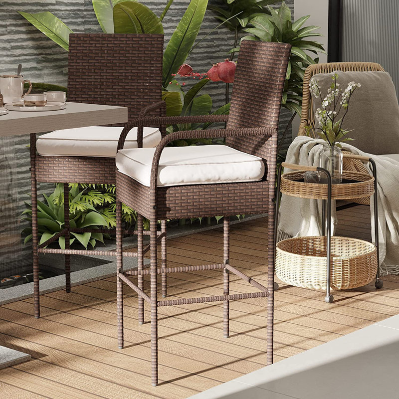 Tabouret 30 "avec coussin, Blanc