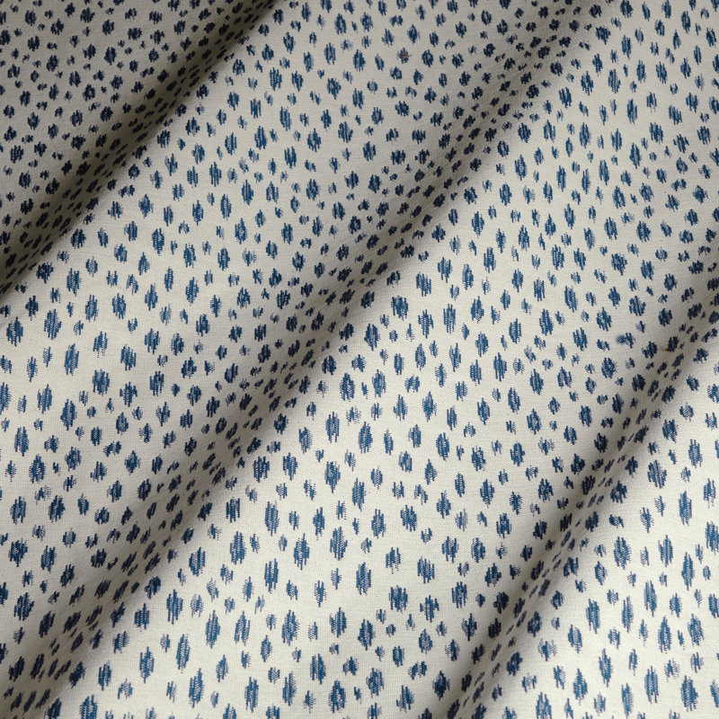 Granville Weaves Honfleur Cotton Blend Fabric, Navy