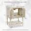 Meuble-lavabo autoportant en bois massif de 24 po + panneau de fibres à densité moyenne avec plateau ouvert et rangement fermé beige-130995014