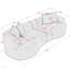 Canapé modulaire courbé 4 places Modern Cloud, design minimaliste, sans assemblage, tissu chenille doux, confort et style