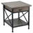 Table de bout en bois massif X Design gris fumée